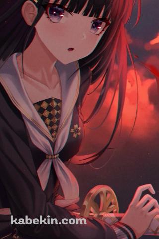 抜刀する能代 / 赤い月 / アズールレーンのAndroidの壁紙(320px x 480px) スマホ用