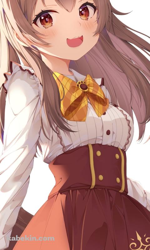 笑顔の戌神ころね（いぬがみ ころね） / ロングヘア― / 黄色いリボン / ホロライブ / バーチャルYouTuber / VtuberのAndroidの壁紙(480px x 800px) スマホ用