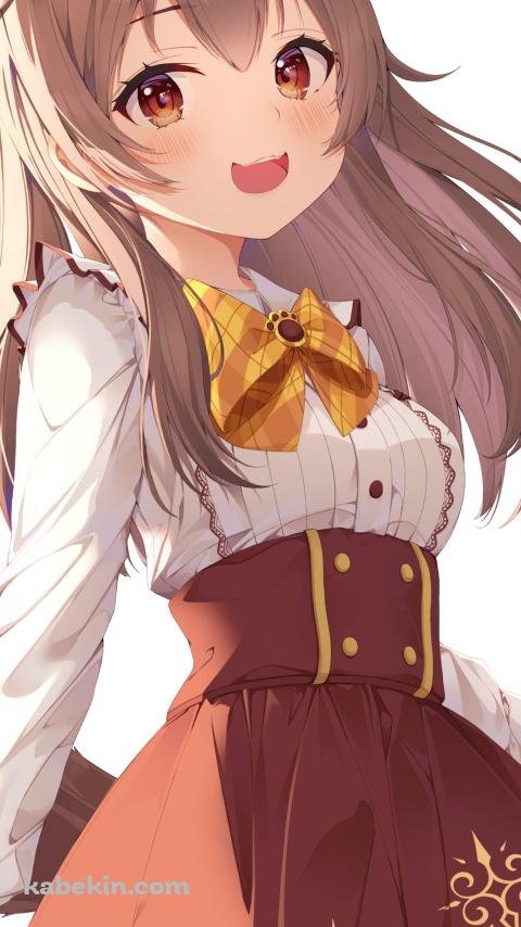 笑顔の戌神ころね（いぬがみ ころね） / ロングヘア― / 黄色いリボン / ホロライブ / バーチャルYouTuber / VtuberのAndroidの壁紙(480px x 854px) スマホ用