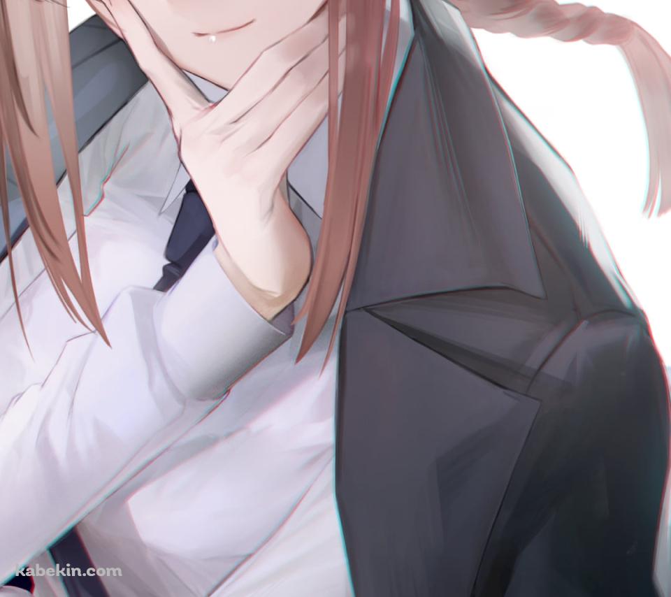 顎に手をあて考え込むマキマ / チェンソーマンのAndroidの壁紙(960px x 854px) スマホ用