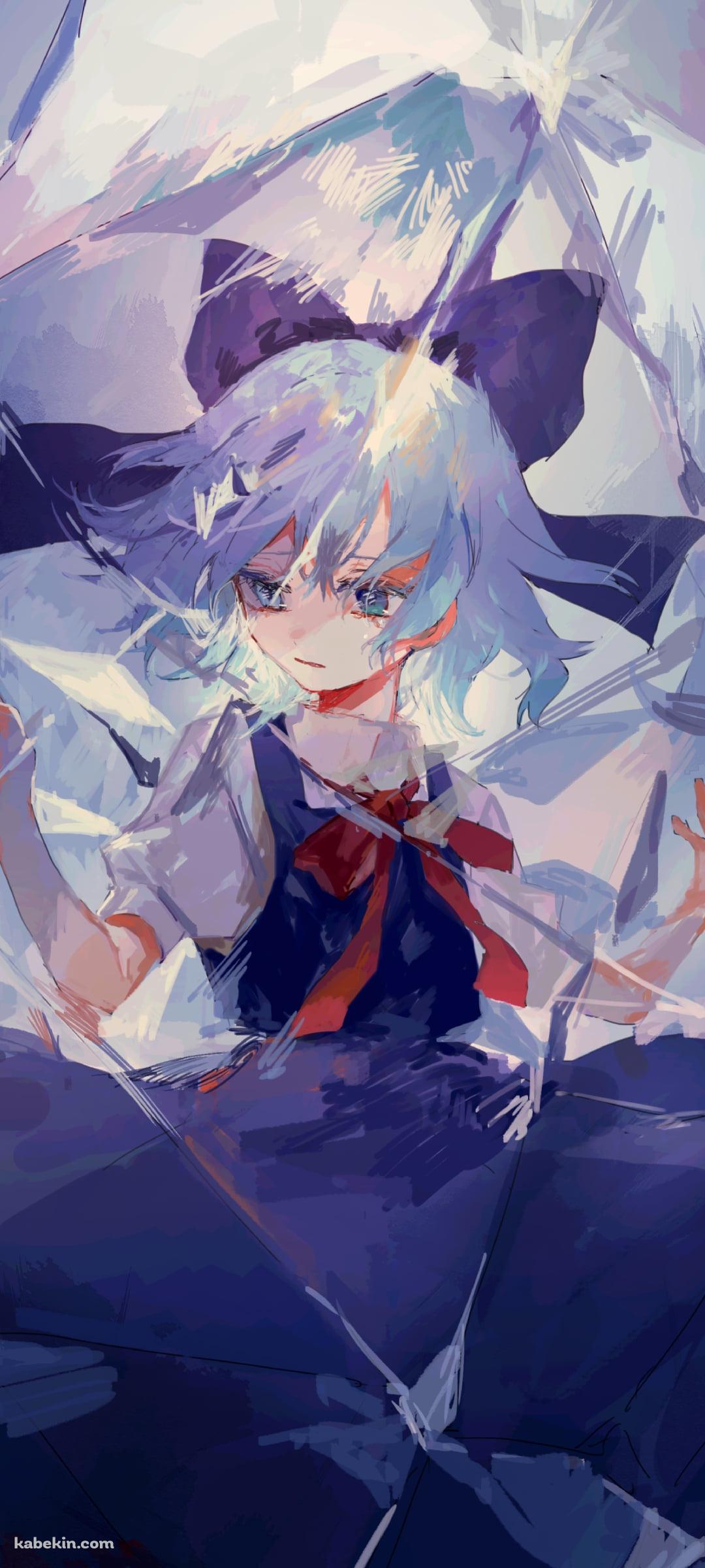 クリスタルの中に入ったチルノ / 東方のAndroidの壁紙(1080px x 2400px) スマホ用