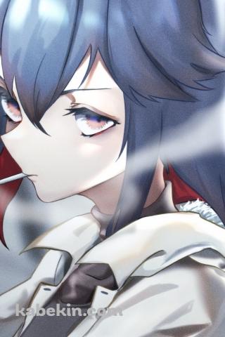 タバコを吸いうつろな瞳のテキサス / アークナイツのAndroidの壁紙(320px x 480px) スマホ用