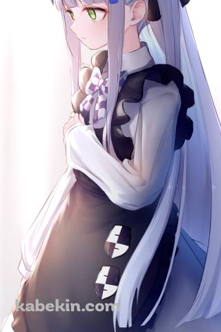 胸元に手をあてるHK416 / ドールズフロントラインのAndroidの壁紙(320px x 480px) スマホ用