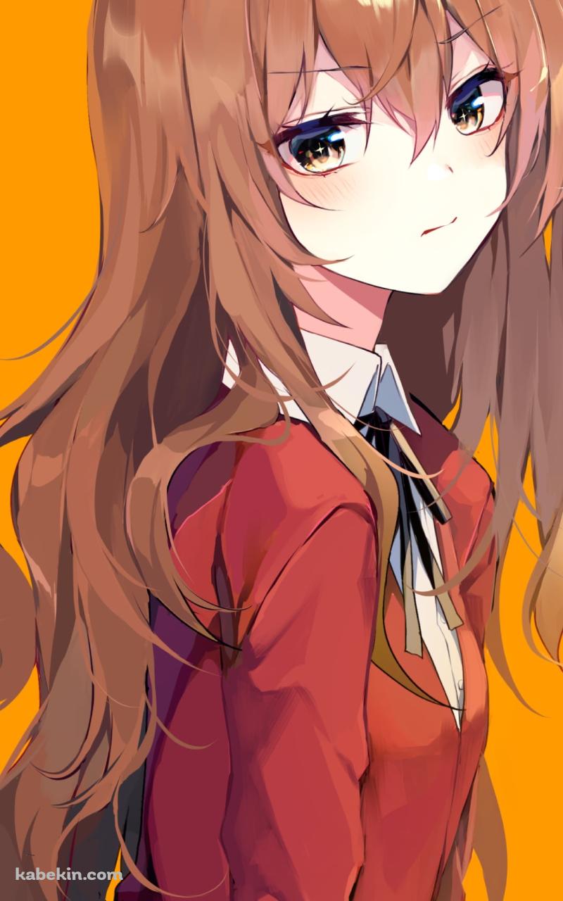 赤い制服を着た可愛い逢坂大河 / とらドラ!のAndroidの壁紙(800px x 1280px) スマホ用