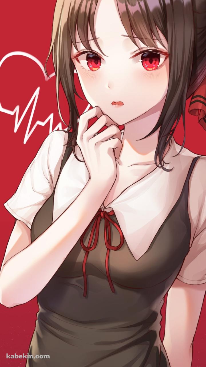 ハートの心電図と可愛い四宮かぐや / かぐや様は告らせたい～天才たちの恋愛頭脳戦～のAndroidの壁紙(720px x 1280px) スマホ用