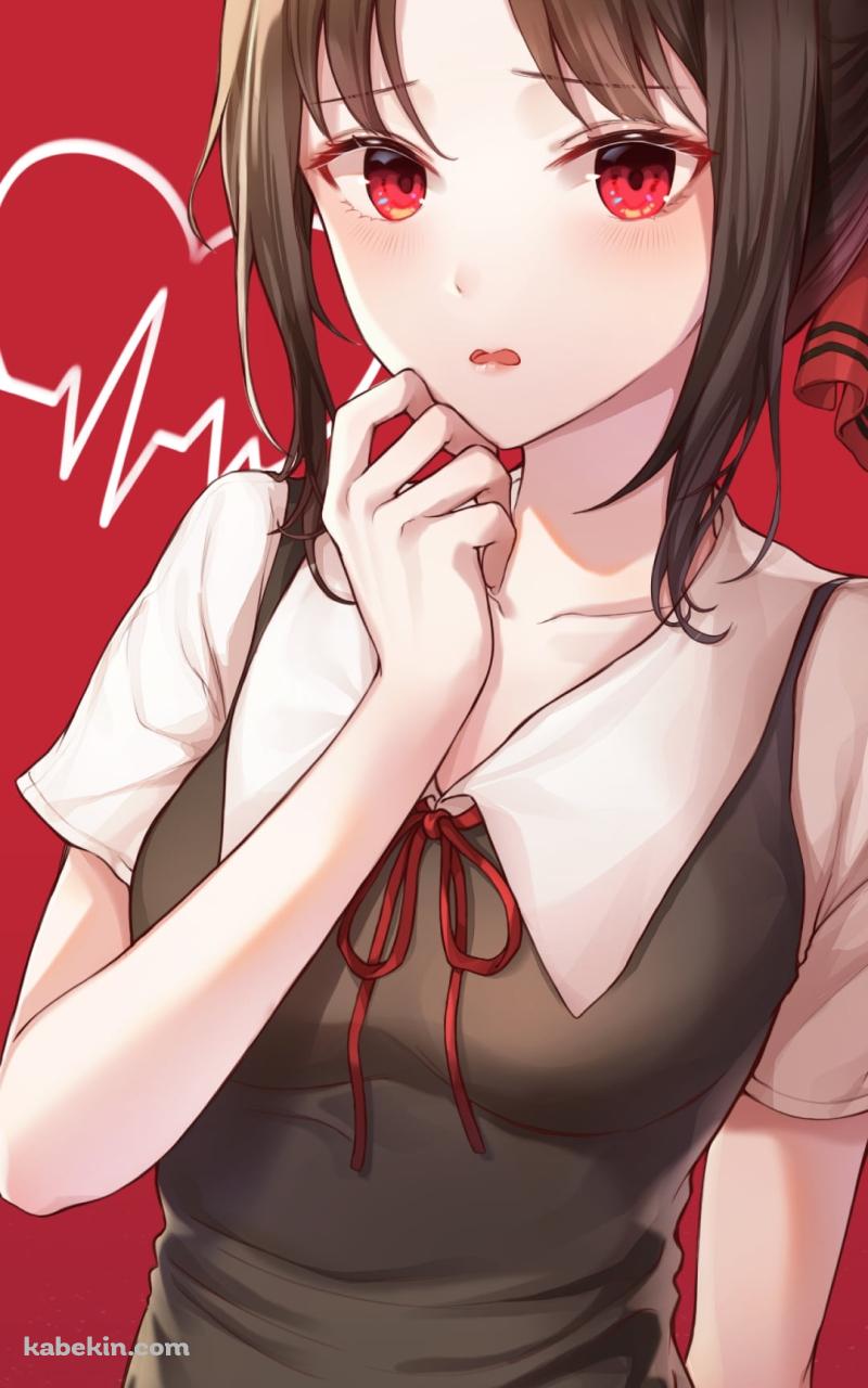 ハートの心電図と可愛い四宮かぐや / かぐや様は告らせたい～天才たちの恋愛頭脳戦～のAndroidの壁紙(800px x 1280px) スマホ用