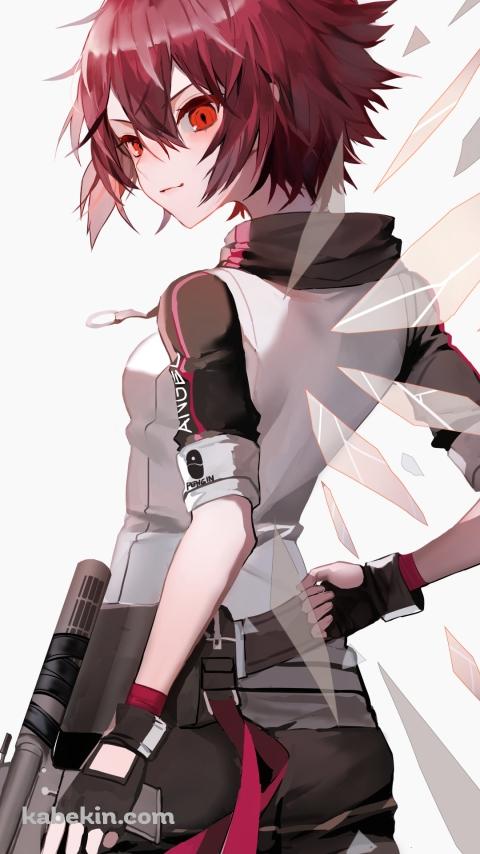 腰に手をあて振り返るかっこいいエクシア / アークナイツのAndroidの壁紙(480px x 854px) スマホ用