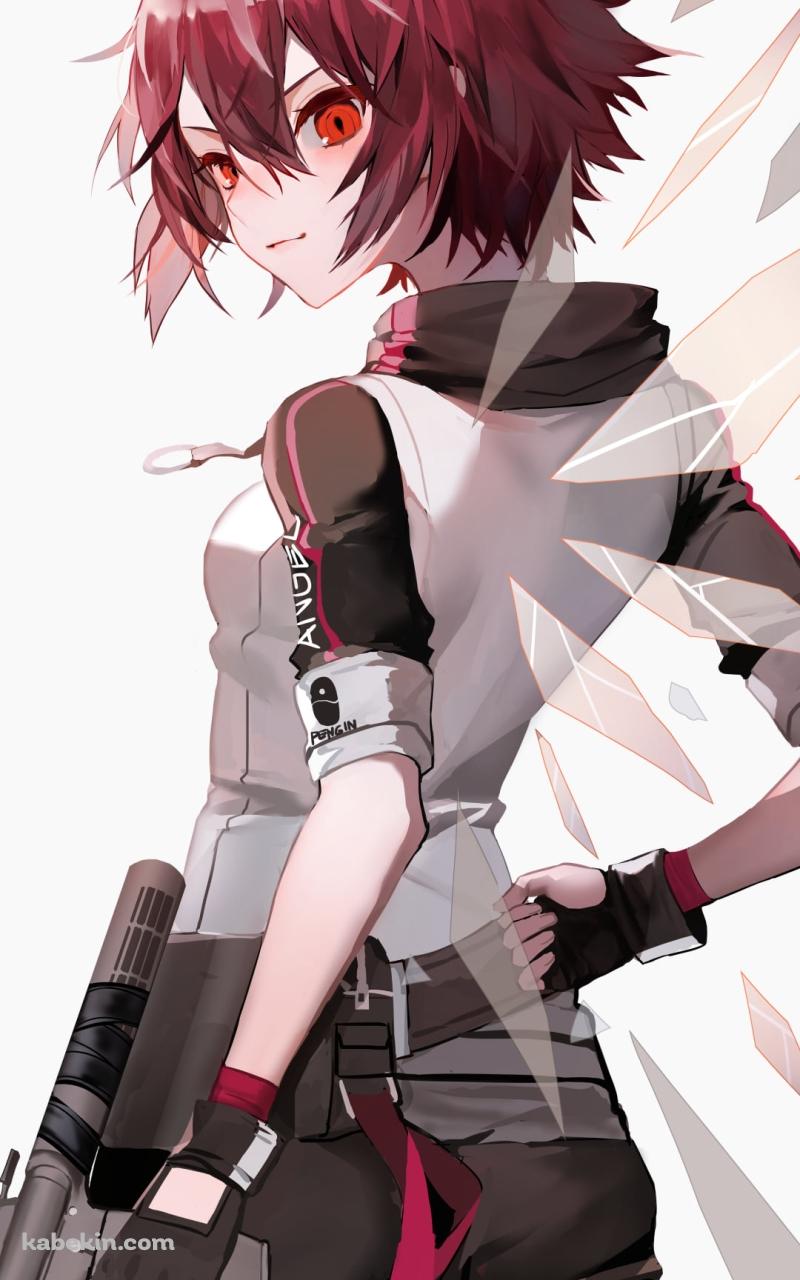 腰に手をあて振り返るかっこいいエクシア / アークナイツのAndroidの壁紙(800px x 1280px) スマホ用