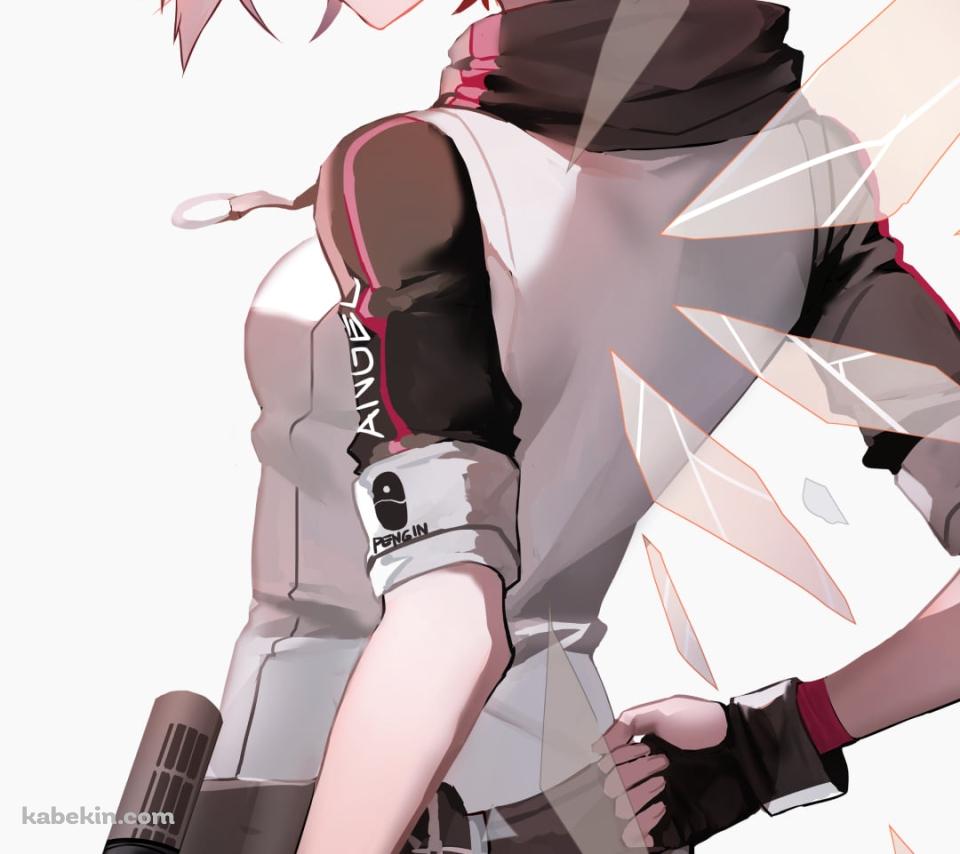 腰に手をあて振り返るかっこいいエクシア / アークナイツのAndroidの壁紙(960px x 854px) スマホ用