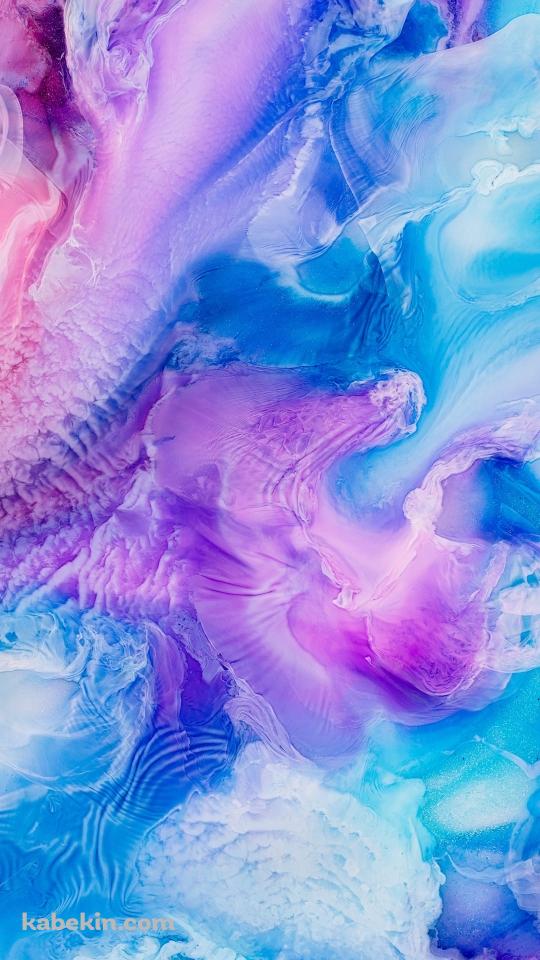 鮮やかな紫の水色の綺麗なインクのようなテクスチャー / Vivid purple light blue beautiful textureのAndroidの壁紙(540px x 960px) スマホ用