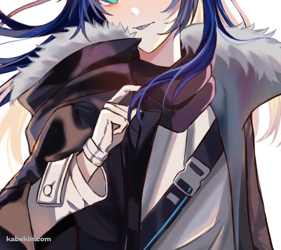 青い髪の毛の先をつまむモスティマ / アークナイツのAndroidの壁紙(960px x 854px) スマホ用