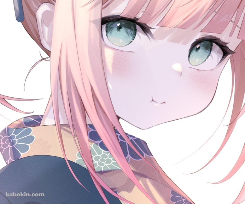 薄ピンクの浴衣を着た可愛い桃鈴ねね / ねっ子 / ホロライブ / バーチャルYouTuber / VtuberのAndroidの壁紙(960px x 800px) スマホ用