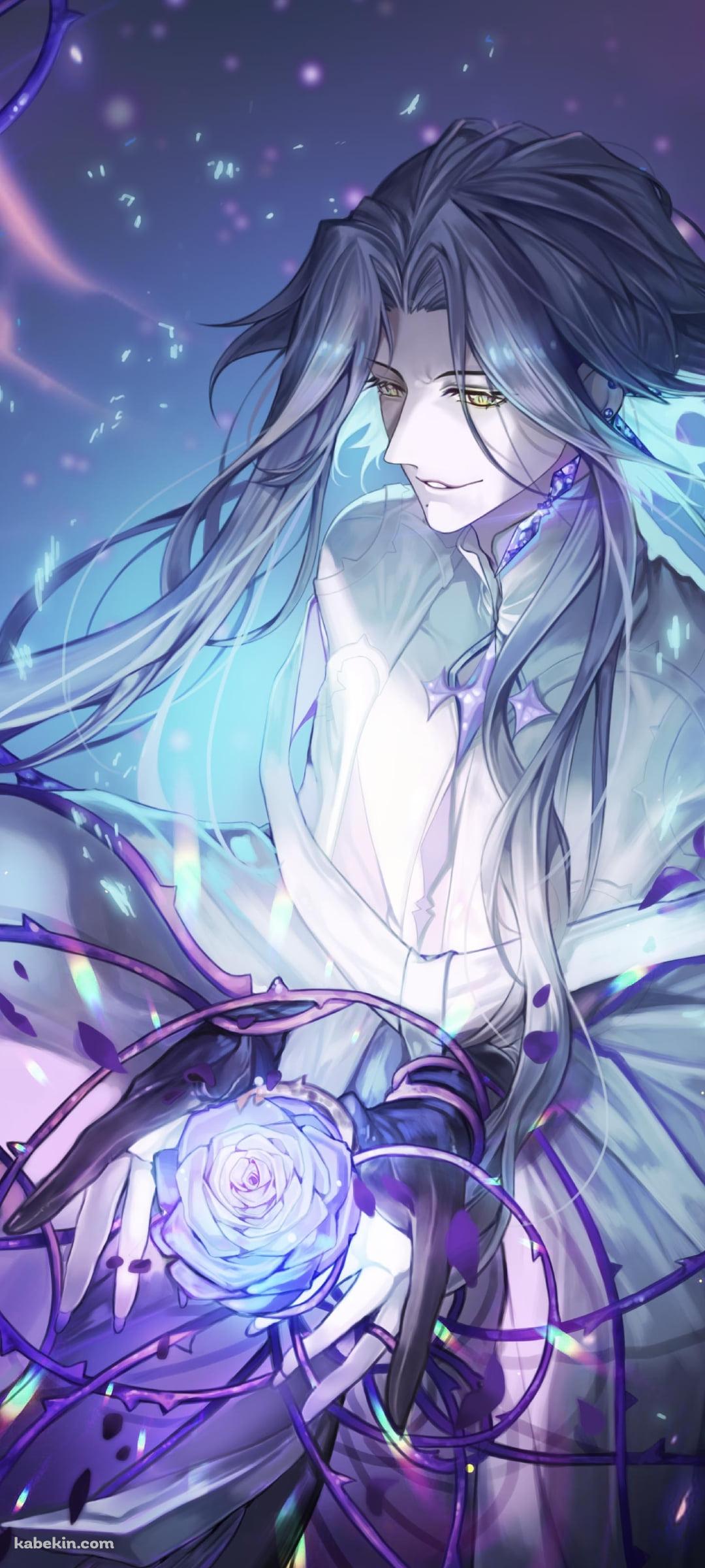 青い薔薇を持つイスカリオ / 伊斯卡里奥 / Forever Seven Days / 永远的7日之都のAndroidの壁紙(1080px x 2400px) スマホ用