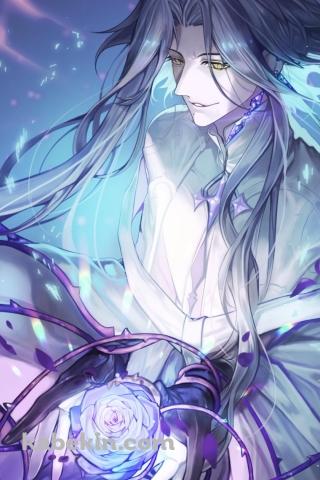 青い薔薇を持つイスカリオ / 伊斯卡里奥 / Forever Seven Days / 永远的7日之都のAndroidの壁紙(320px x 480px) スマホ用