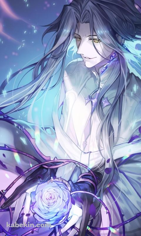 青い薔薇を持つイスカリオ / 伊斯卡里奥 / Forever Seven Days / 永远的7日之都のAndroidの壁紙(480px x 800px) スマホ用