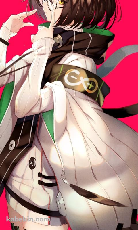 眼鏡の縁を触るサイレンス / アークナイツのAndroidの壁紙(480px x 800px) スマホ用