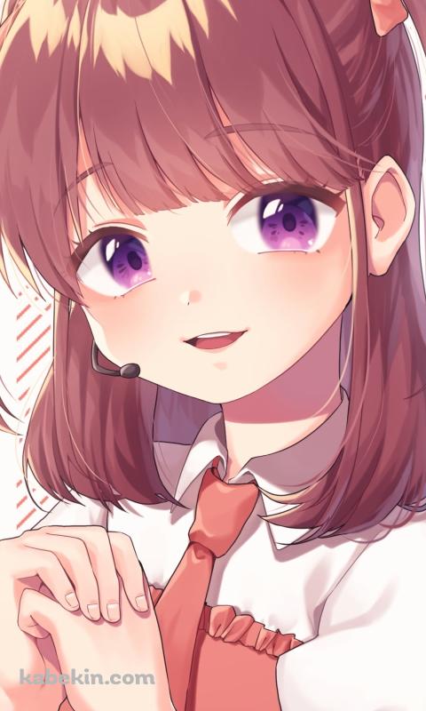 両手を組む可愛い市井舞菜 (いちい まいな) / Cham jam / サーモンピンクのAndroidの壁紙(480px x 800px) スマホ用
