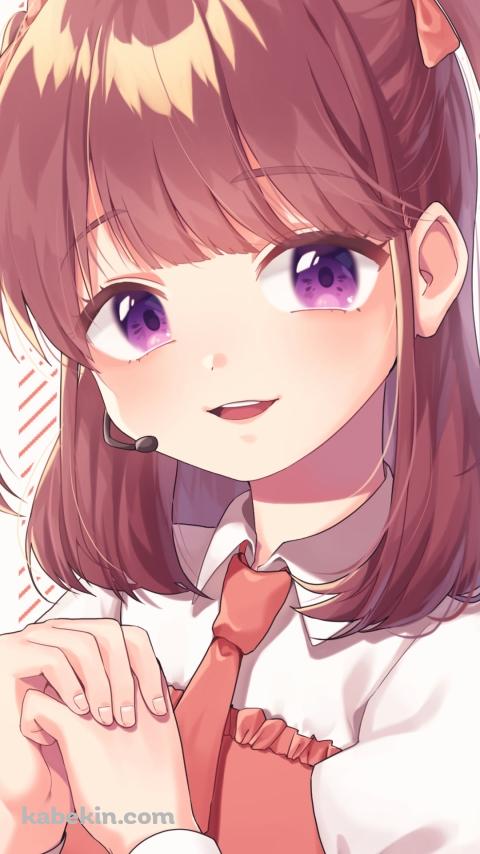 両手を組む可愛い市井舞菜 (いちい まいな) / Cham jam / サーモンピンクのAndroidの壁紙(480px x 854px) スマホ用