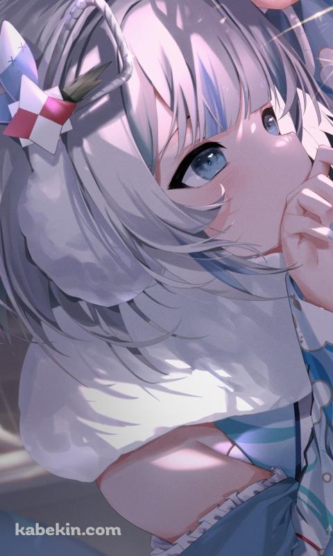 線香花火に顔を近づけて見る可愛いがうる・ぐら / ホロライブ / バーチャルYouTuber / VtuberのAndroidの壁紙(480px x 800px) スマホ用