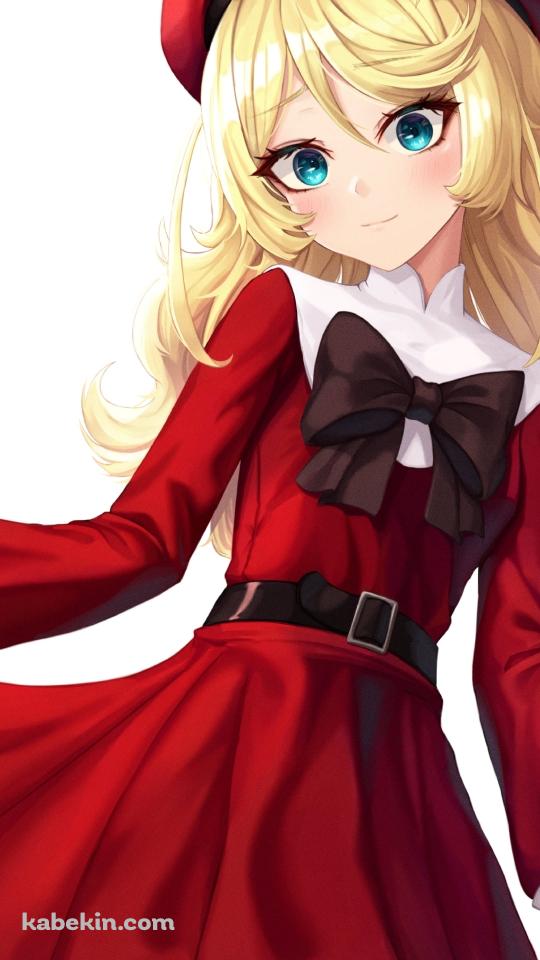 赤いスカートの裾を持つ可愛いターニャ・デグレチャフのAndroidの壁紙(540px x 960px) スマホ用