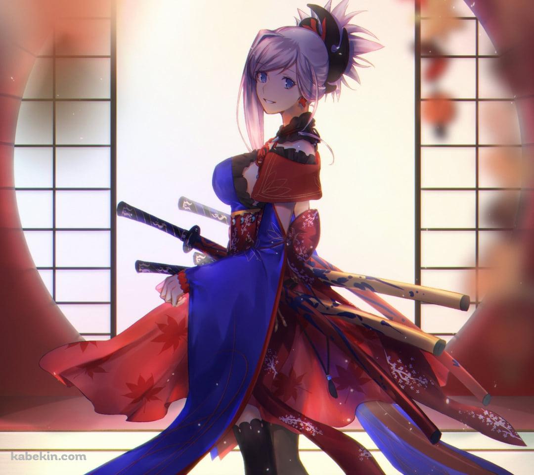 和室に立つ宮本武蔵 / 畳の間 / fate/grand orderのAndroidの壁紙(1080px x 960px) スマホ用