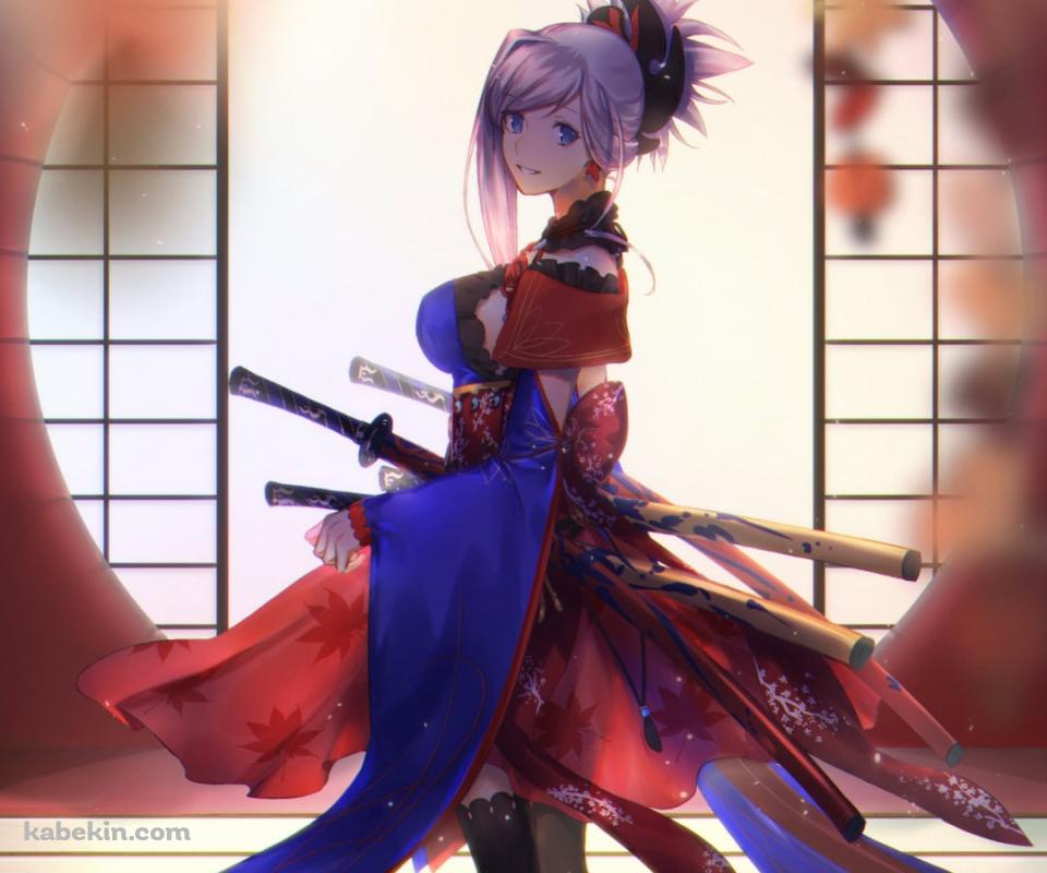 和室に立つ宮本武蔵 / 畳の間 / fate/grand orderのAndroidの壁紙(960px x 800px) スマホ用