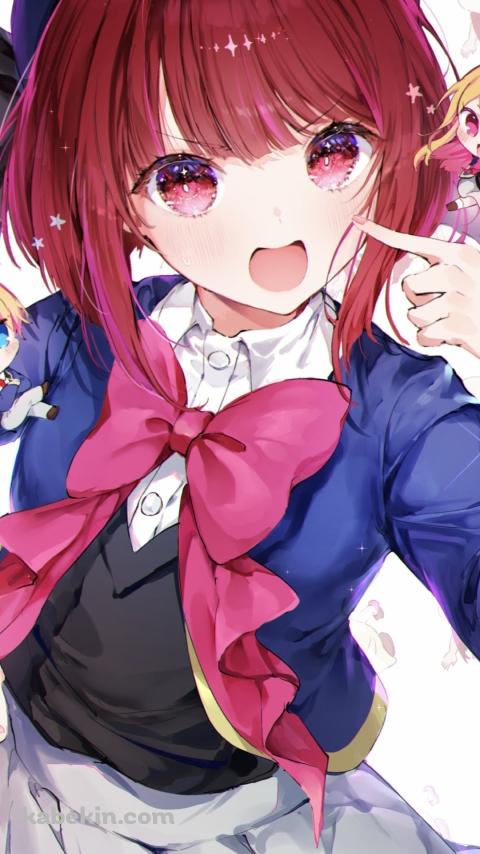 可愛い有馬かな / 星野ルビー / 星野アクア / 推しの子のAndroidの壁紙(480px x 854px) スマホ用