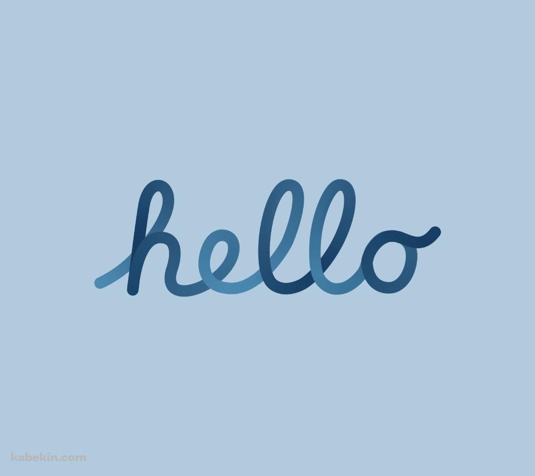 青いhelloの文字 / こんにちは / AppleのAndroidの壁紙(1080px x 960px) スマホ用