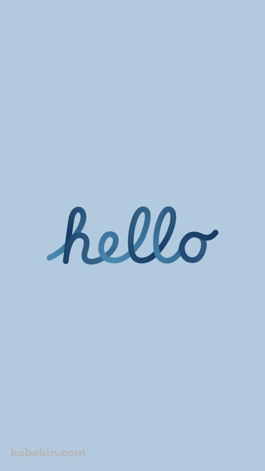 青いhelloの文字 / こんにちは / AppleのAndroidの壁紙(540px x 960px) スマホ用