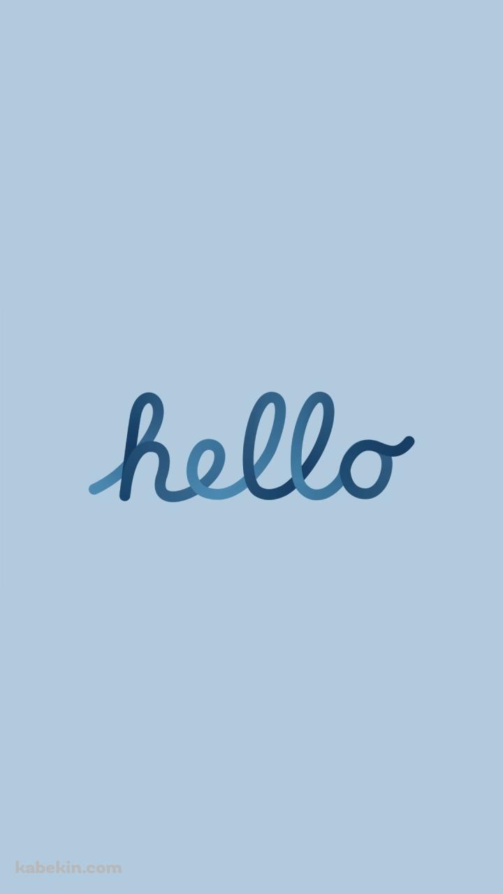 青いhelloの文字 / こんにちは / AppleのAndroidの壁紙(720px x 1280px) スマホ用