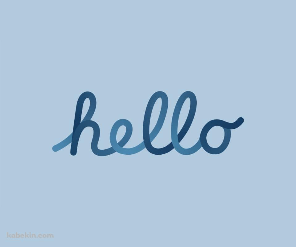 青いhelloの文字 / こんにちは / AppleのAndroidの壁紙(960px x 800px) スマホ用