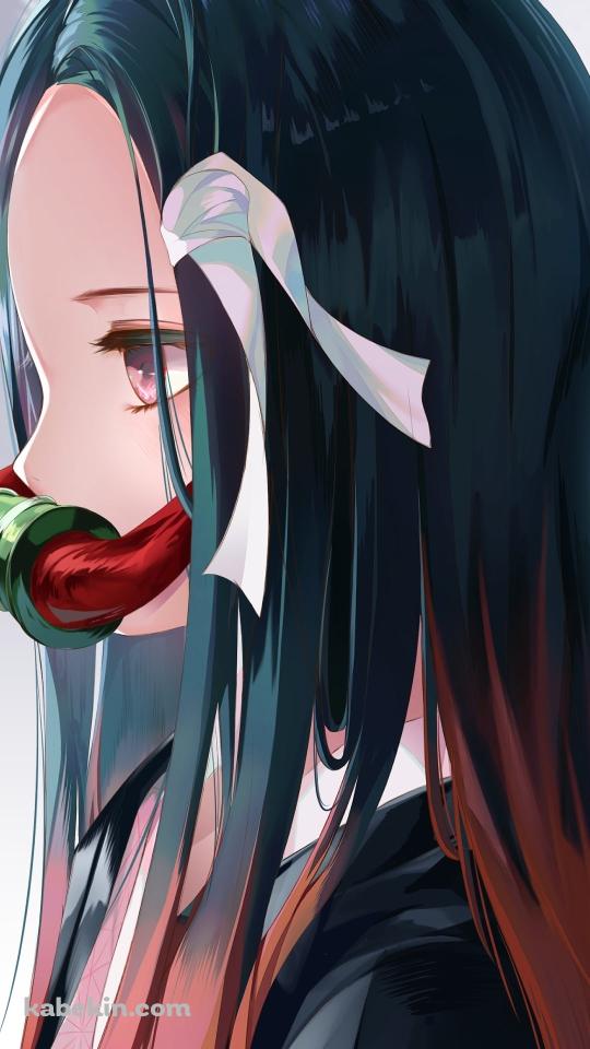 竈門禰豆子の横顔 / 竹 / 可愛い / 鬼滅の刃のAndroidの壁紙(540px x 960px) スマホ用