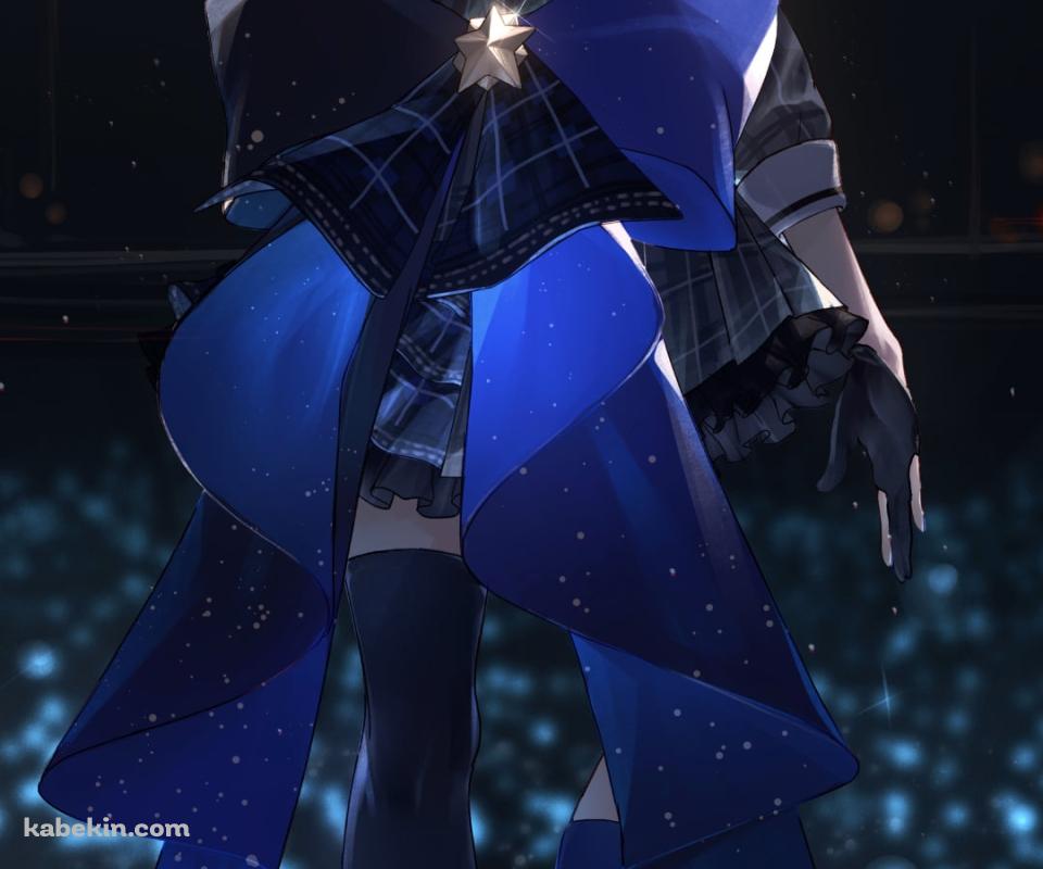 ステージ上で佇む星街すいせい / 後ろ姿 / 青いサイリウム / ホロライブ / バーチャルYouTuber / VtuberのAndroidの壁紙(960px x 800px) スマホ用