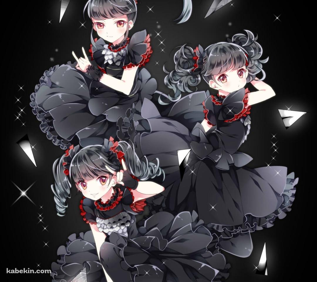 BABYMETAL / べビメタ / 中元すず香 / 菊地最愛 / 水野由結 / イラストのAndroidの壁紙(1080px x 960px) スマホ用