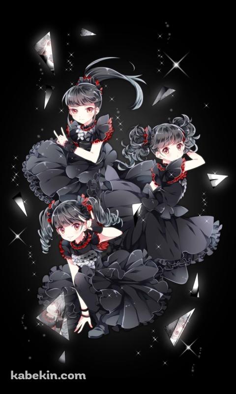 BABYMETAL / べビメタ / 中元すず香 / 菊地最愛 / 水野由結 / イラストのAndroidの壁紙(480px x 800px) スマホ用