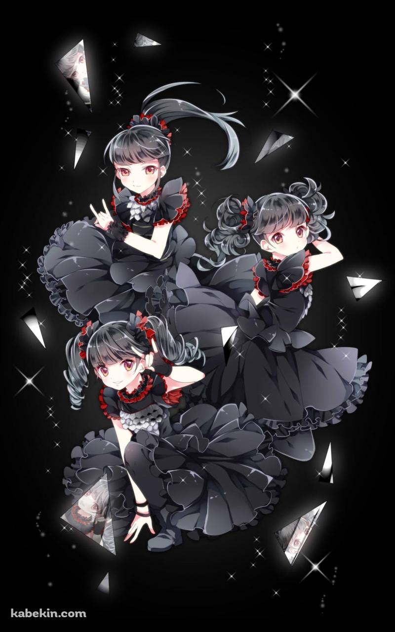 BABYMETAL / べビメタ / 中元すず香 / 菊地最愛 / 水野由結 / イラストのAndroidの壁紙(800px x 1280px) スマホ用