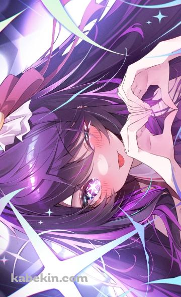 手でハートを作りウィンクをする星野アイ / キラキラの瞳 / 大きなキラキラ / 推しの子のAndroidの壁紙(360px x 592px) スマホ用