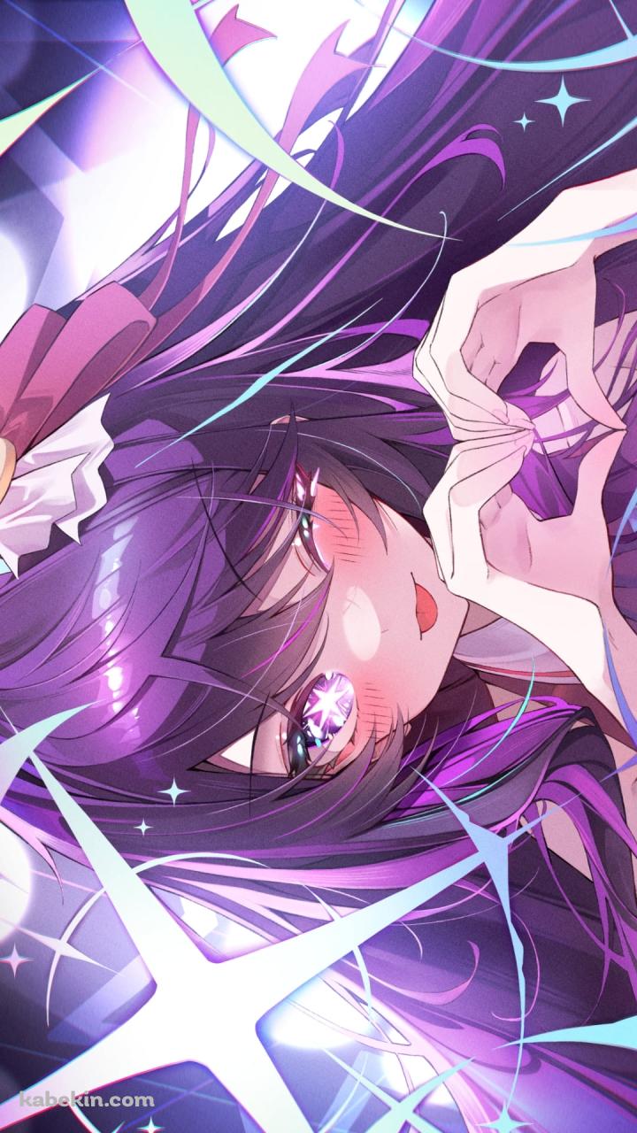 手でハートを作りウィンクをする星野アイ / キラキラの瞳 / 大きなキラキラ / 推しの子のAndroidの壁紙(720px x 1280px) スマホ用