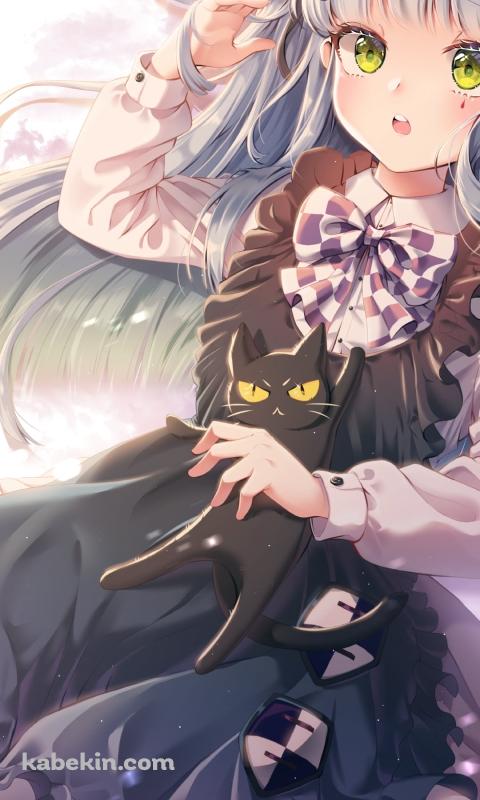 黒猫とHK416 / ドールズフロントラインのAndroidの壁紙(480px x 800px) スマホ用
