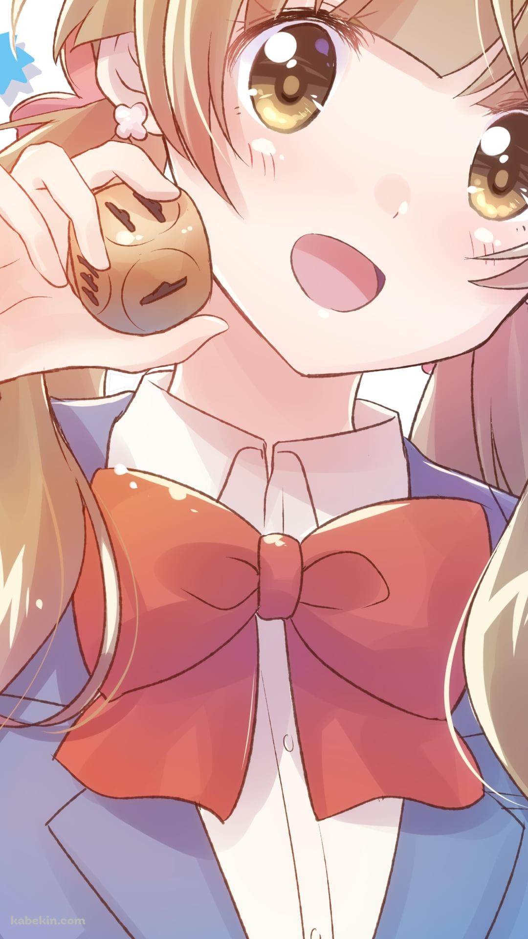 サイコロを持ち笑う高屋敷綾 (たかやしきあや) / 放課後さいころ倶楽部のAndroidの壁紙(1080px x 1920px) スマホ用
