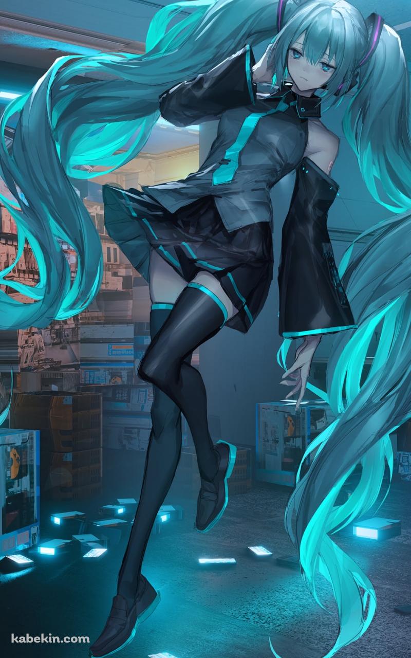 浮遊する綺麗な初音ミク / ボカロ / ボーカロイドのAndroidの壁紙(800px x 1280px) スマホ用
