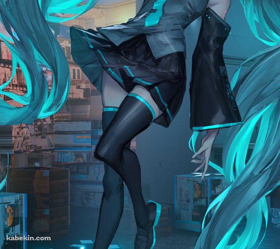 浮遊する綺麗な初音ミク / ボカロ / ボーカロイドのAndroidの壁紙(960px x 854px) スマホ用