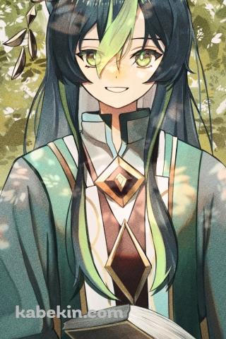 黒い本を読むティナリ / 原神のAndroidの壁紙(320px x 480px) スマホ用
