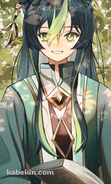 黒い本を読むティナリ / 原神のAndroidの壁紙(360px x 592px) スマホ用