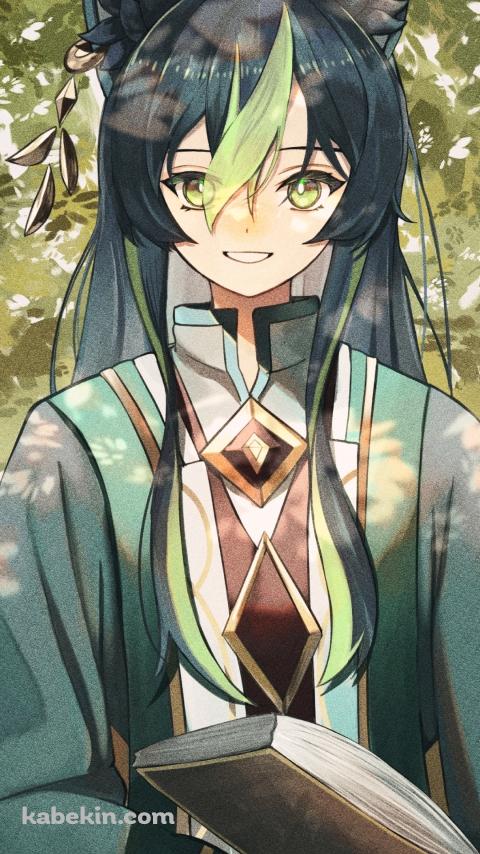 黒い本を読むティナリ / 原神のAndroidの壁紙(480px x 854px) スマホ用