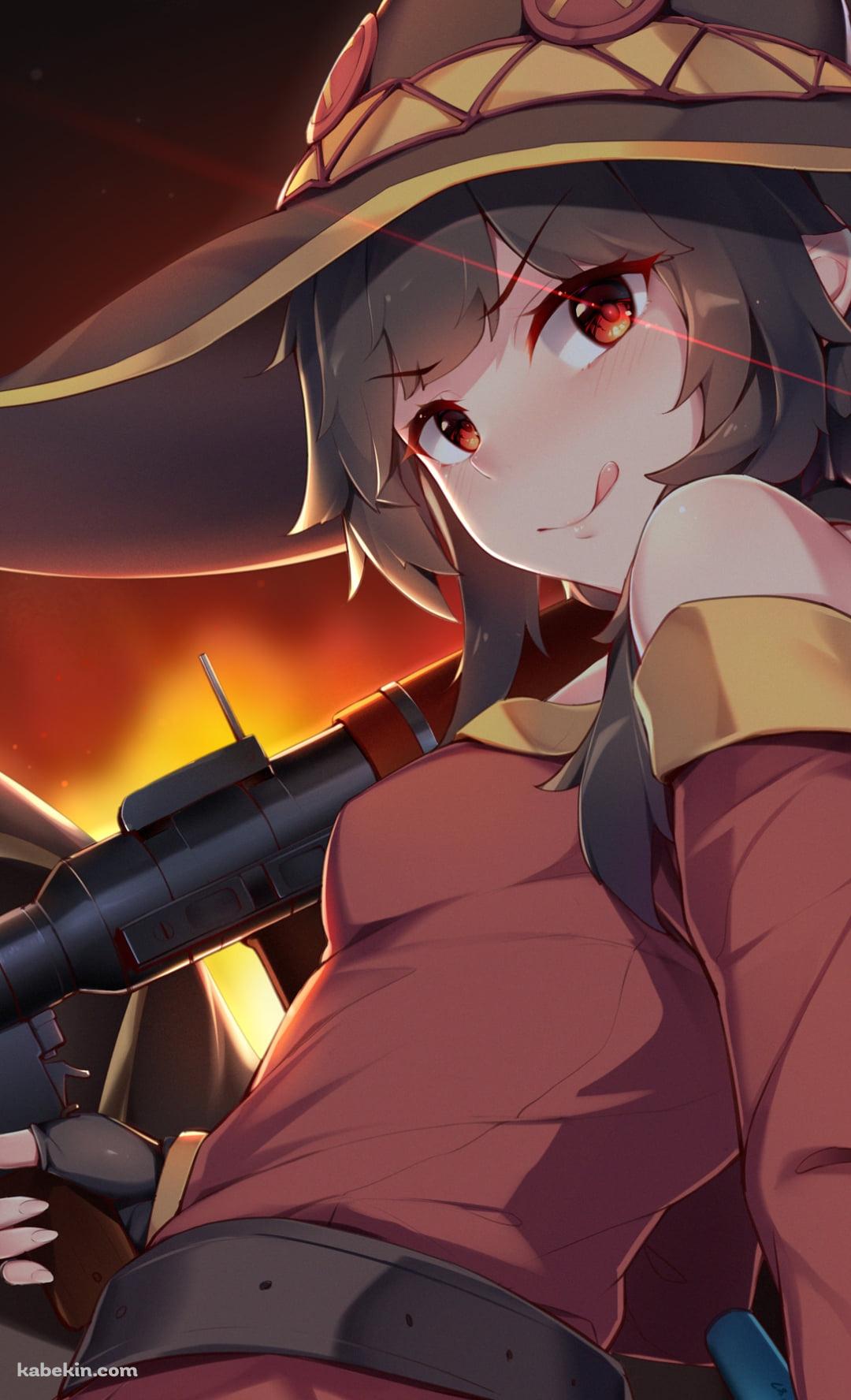 舌を出す可愛いめぐみん / この素晴らしい世界に祝福を!のAndroidの壁紙(1080px x 1776px) スマホ用