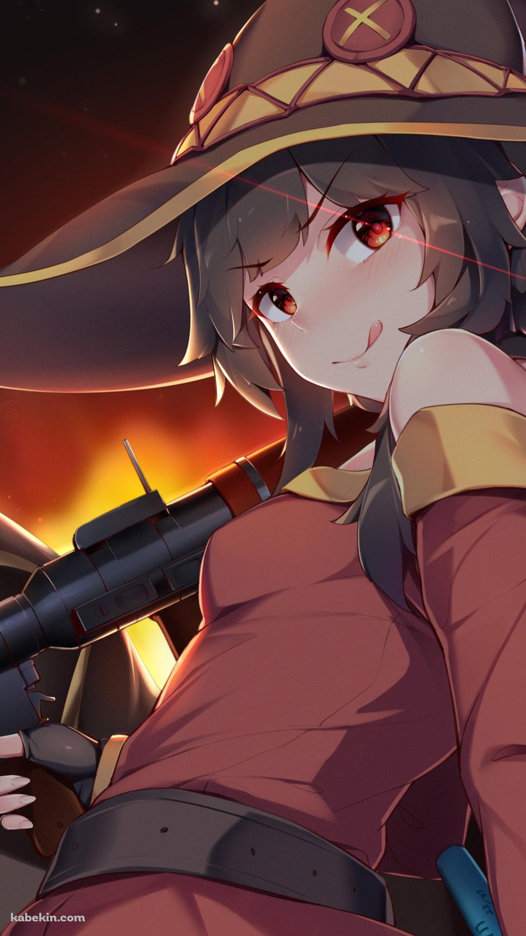 舌を出す可愛いめぐみん / この素晴らしい世界に祝福を!のAndroidの壁紙(1080px x 1920px) スマホ用