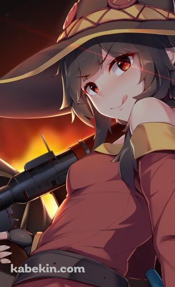 舌を出す可愛いめぐみん / この素晴らしい世界に祝福を!のAndroidの壁紙(360px x 592px) スマホ用