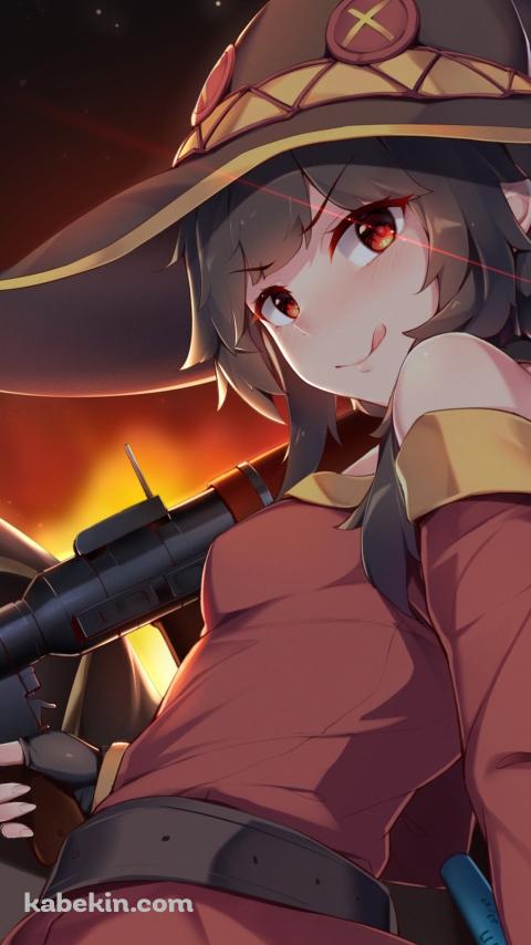 舌を出す可愛いめぐみん / この素晴らしい世界に祝福を!のAndroidの壁紙(480px x 854px) スマホ用