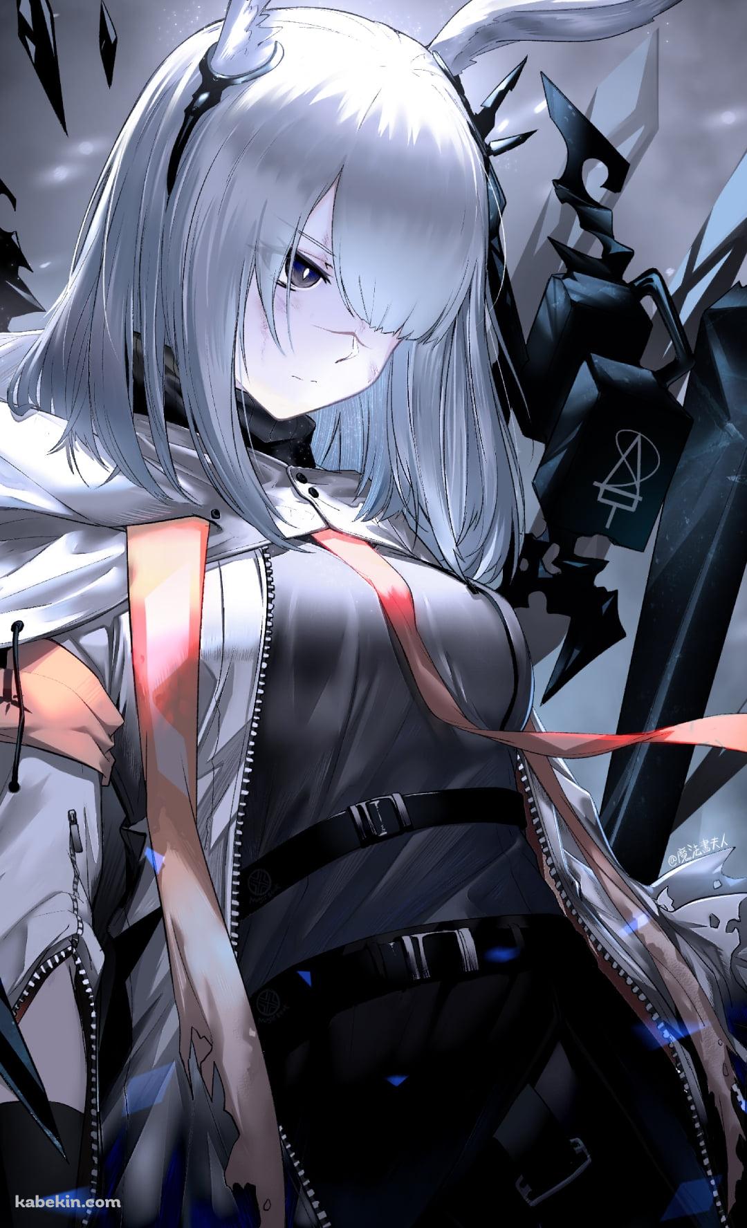 うつむいたフロストノヴァ / 銀髪 / アークナイツのAndroidの壁紙(1080px x 1776px) スマホ用